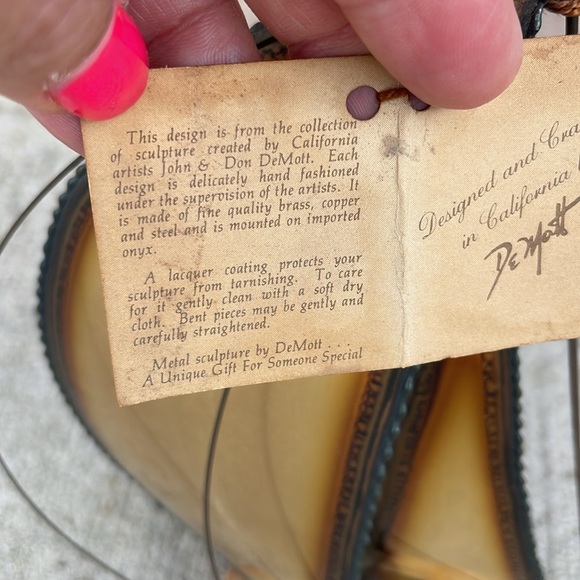 Vintage DEMOTT Brass Sailboat Rock Quartz Base Nautical Boat Statue Sculpture - Picture 5 of 6